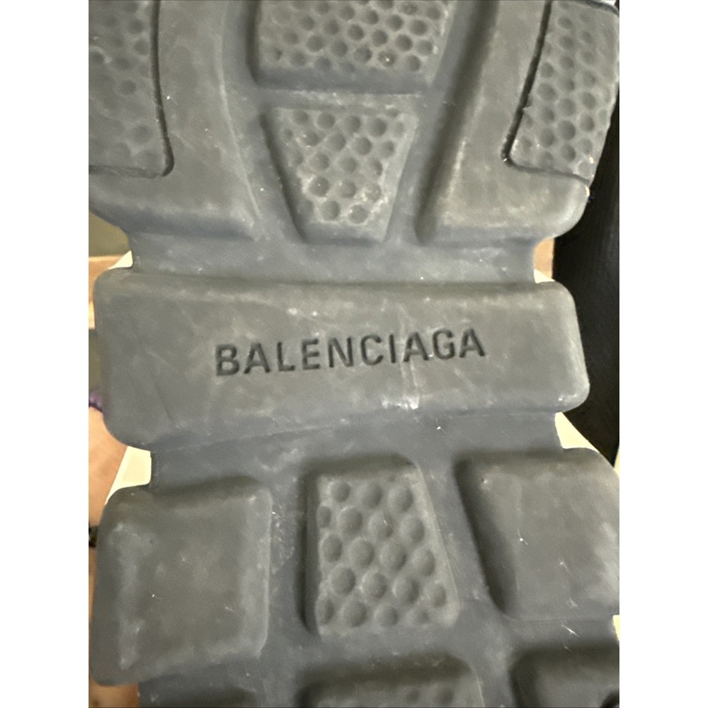 Balenciaga Speed Trainer Black White High Top Knit Sneakers Rubber Sole Sz 7.5 - Picture 11 of 14